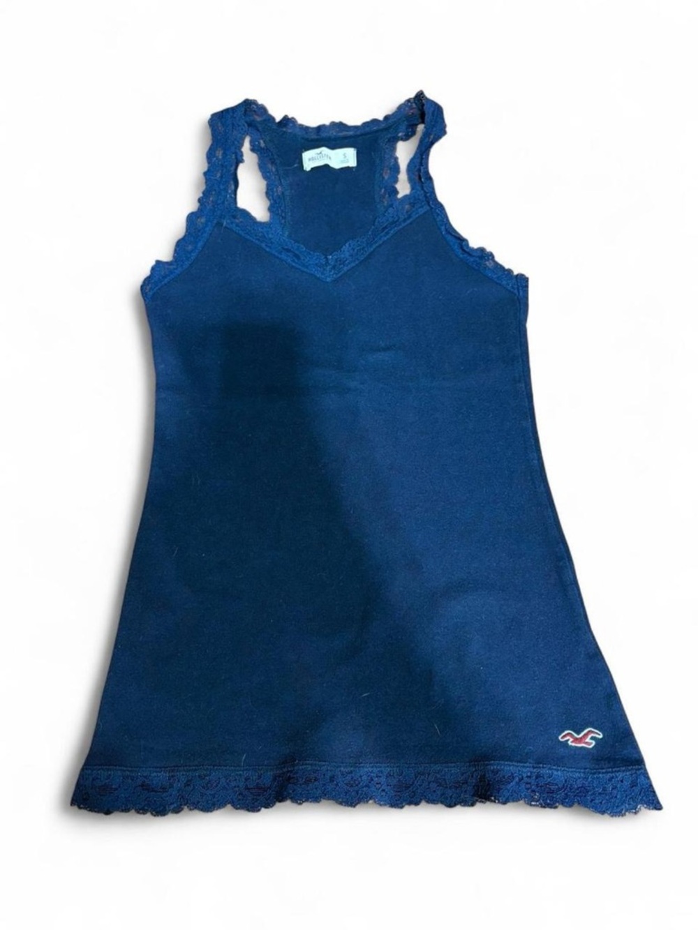 Hollister Dark Navy Lace-Trim Cami - S